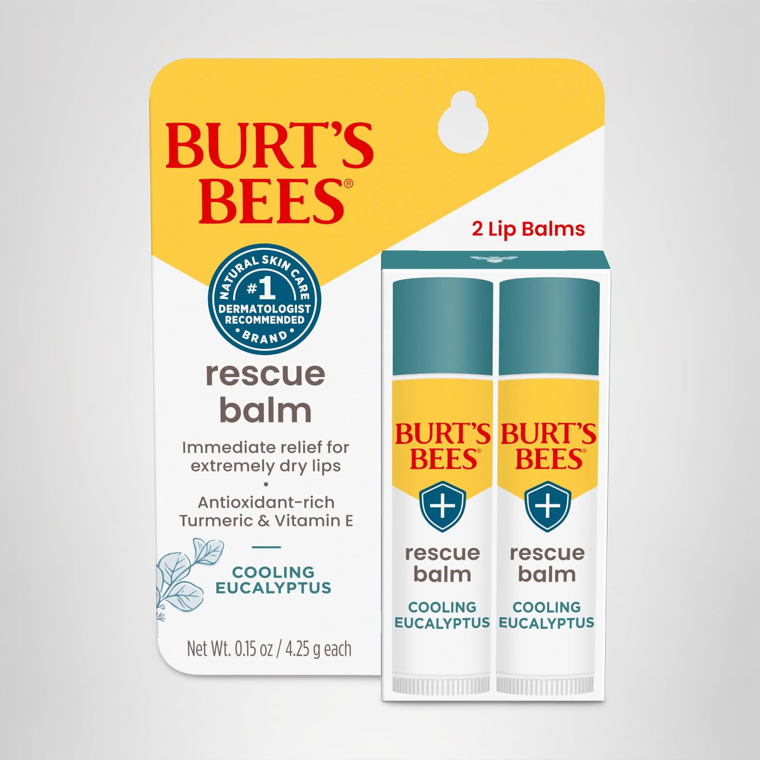 Amazon.com : Burt's Bees 100% Natural Origin Rescue Lip Balm With